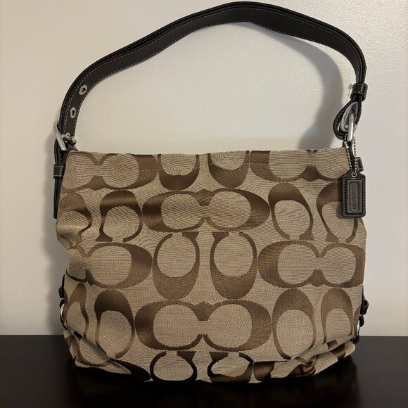 Coach Brown Signature Jacquard Soho Duffle Shoulder - Picture 1 of 9